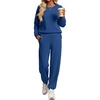 Ekouaer 2 Piece Lounge Sets for Women Matching Jogger Pants Fall Outfits(Dusty Blue)