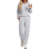 Ekouaer 2 Piece Lounge Sets for Women Matching Jogger Pants Fall Outfits(Grey)