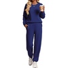 Ekouaer 2 Piece Lounge Sets for Women Matching Jogger Pants Fall Outfits(Navy Blue)