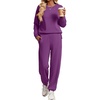 Ekouaer 2 Piece Lounge Sets for Women Matching Jogger Pants Fall Outfits(Purple)