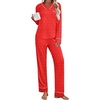 Ekouaer Womens Pajamas Sets 2 Piece PJs Long Sleeve Sleepwear Loungewear(Red Polka Dots)