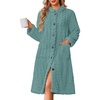 Ekouaer Womens Plush Robe 2026 Warm Fleece Bathrobe Housecoat with Pockets(Green)