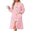 Ekouaer Womens Plush Robe 2026 Warm Fleece Bathrobe Housecoat with Pockets(Light Pink)