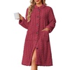 Ekouaer Womens Plush Robe 2026 Warm Fleece Bathrobe Housecoat with Pockets(Wine Red)