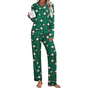 Ekouaer Womens Pajamas Sets 2 Piece PJs Long Sleeve Sleepwear Loungewear(Christmas Green Snowman)