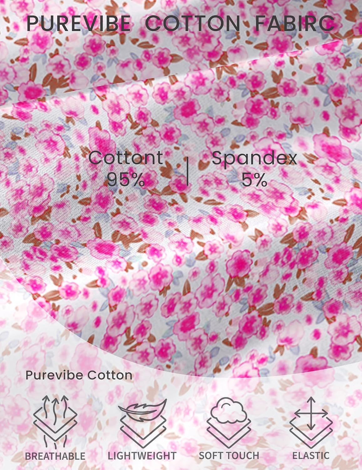 image:imageEkouaer Nightgowns for Women Cotton House Dress with Pockets Button DusterFloral Pink