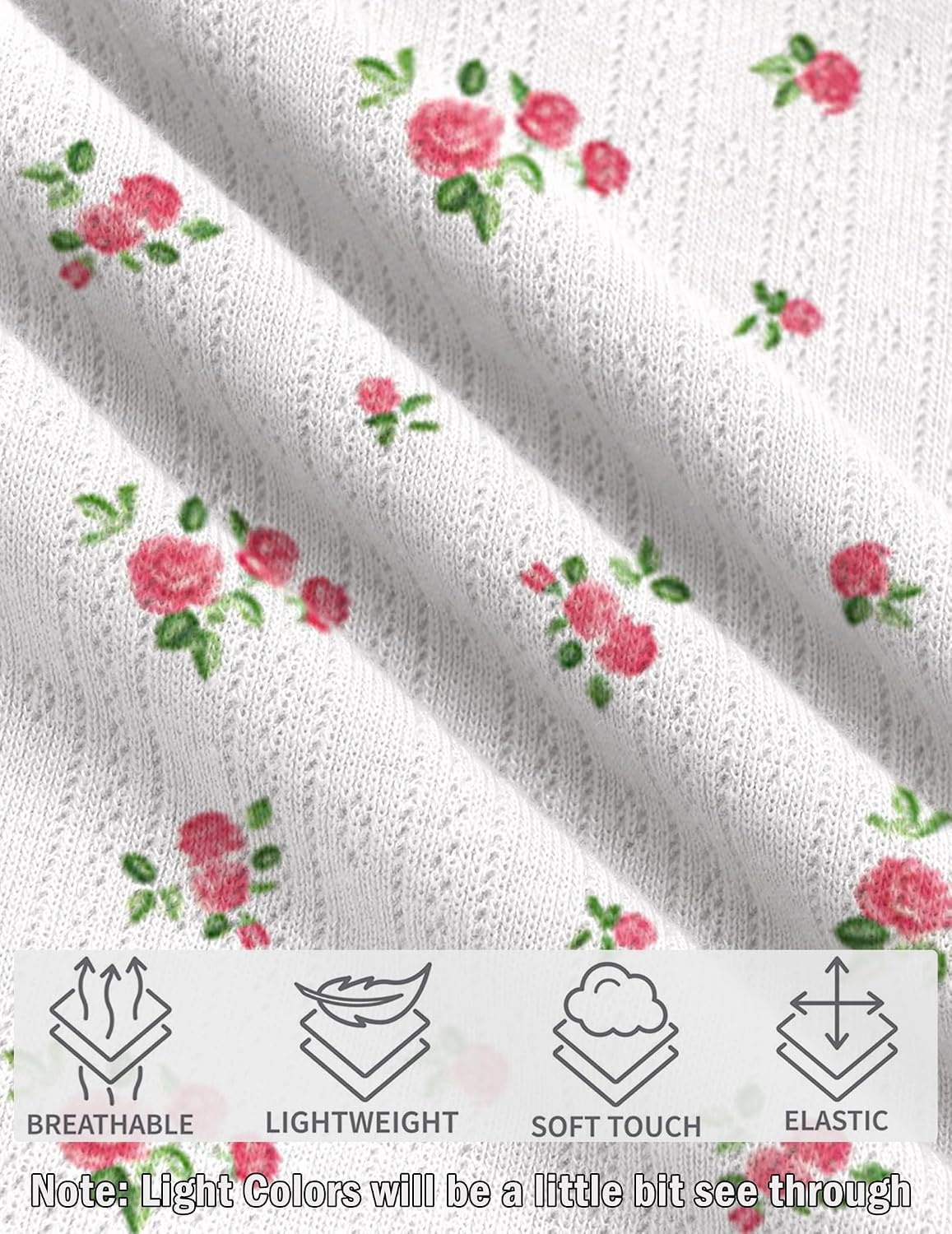 image:imageEkouaer Nightgowns for Women Lace Trim Night Gown Ruffle Night ShirtsWhite Red Roses