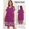 Ekouaer House Dress for Women with Pockets Button Down Nightgowns Moo Moos(Flower Rose Red)