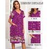 Ekouaer House Dress for Women with Pockets Button Down Nightgowns Moo Moos(Flower Rose Red)