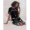 Ekouaer House Dress for Women with Pockets Duster Button Down Nightgown(Black Butterfly)