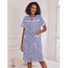 Ekouaer House Dress for Women with Pockets Duster Button Down Nightgown(Blue Flower)