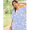 Ekouaer House Dress for Women with Pockets Duster Button Down Nightgown(Blue Pigeon)