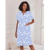 Ekouaer House Dress for Women with Pockets Duster Button Down Nightgown(Blue Pigeon)