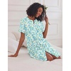 Ekouaer House Dress for Women with Pockets Duster Button Down Nightgown(Green Floral)