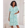 Ekouaer House Dress for Women with Pockets Duster Button Down Nightgown(Green Floral)