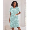 Ekouaer House Dress for Women with Pockets Duster Button Down Nightgown(Green Flower)