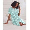 Ekouaer House Dress for Women with Pockets Duster Button Down Nightgown(Green Flower)