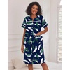 Ekouaer House Dress for Women with Pockets Duster Button Down Nightgown(Hawaiian Leaves)