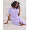Ekouaer House Dress for Women with Pockets Duster Button Down Nightgown(Purple Daisy)
