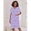 Ekouaer House Dress for Women with Pockets Duster Button Down Nightgown(Purple Dots)