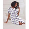 Ekouaer House Dress for Women with Pockets Duster Button Down Nightgown(White Flower)