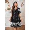 Ekouaer Moo Moos for Women Floral Print House Dress with Pockets Nightgown(Black)