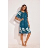 Ekouaer Moo Moos for Women Floral Print House Dress with Pockets Nightgown(Blue Green)