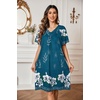 Ekouaer Moo Moos for Women Floral Print House Dress with Pockets Nightgown(Blue Green)