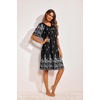 Ekouaer Moo Moos for Women Floral Print House Dress with Pockets Nightgown(Floral Black)