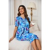 Ekouaer Moo Moos for Women Floral Print House Dress with Pockets Nightgown(Floral Blue)