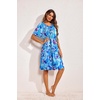 Ekouaer Moo Moos for Women Floral Print House Dress with Pockets Nightgown(Floral Blue)