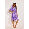 Ekouaer Moo Moos for Women Floral Print House Dress with Pockets Nightgown(Floral Purple)