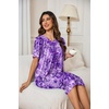 Ekouaer Moo Moos for Women Floral Print House Dress with Pockets Nightgown(Floral Purple)