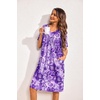 Ekouaer Moo Moos for Women Floral Print House Dress with Pockets Nightgown(Floral Purple)