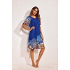 Ekouaer Moo Moos for Women Floral Print House Dress with Pockets Nightgown(Mandala Blue)