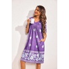 Ekouaer Moo Moos for Women Floral Print House Dress with Pockets Nightgown(Purple)