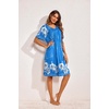 Ekouaer Moo Moos for Women Floral Print House Dress with Pockets Nightgown(Sky Blue)