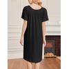 Ekouaer Moo Moos for Women Short Sleeve House Dress with Pockets(Black)
