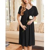 Ekouaer Moo Moos for Women Short Sleeve House Dress with Pockets(Black)
