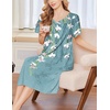 Ekouaer Moo Moos for Women Short Sleeve House Dress with Pockets(Blue Flower)