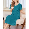 Ekouaer Moo Moos for Women Short Sleeve House Dress with Pockets(Blue Green)