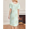 Ekouaer Moo Moos for Women Short Sleeve House Dress with Pockets(Green Floral)
