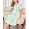 Ekouaer Moo Moos for Women Short Sleeve House Dress with Pockets(Green Floral)