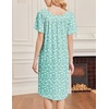 Ekouaer Moo Moos for Women Short Sleeve House Dress with Pockets(Green Flower)