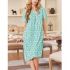 Ekouaer Moo Moos for Women Short Sleeve House Dress with Pockets(Green Flower)