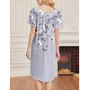 Ekouaer Moo Moos for Women Short Sleeve House Dress with Pockets(Grey Floral)