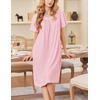 Ekouaer Moo Moos for Women Short Sleeve House Dress with Pockets(Light Pink)