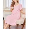 Ekouaer Moo Moos for Women Short Sleeve House Dress with Pockets(Light Pink)
