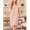 Ekouaer Moo Moos for Women Short Sleeve House Dress with Pockets(Orange Flower)