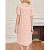 Ekouaer Moo Moos for Women Short Sleeve House Dress with Pockets(Orange Flower)
